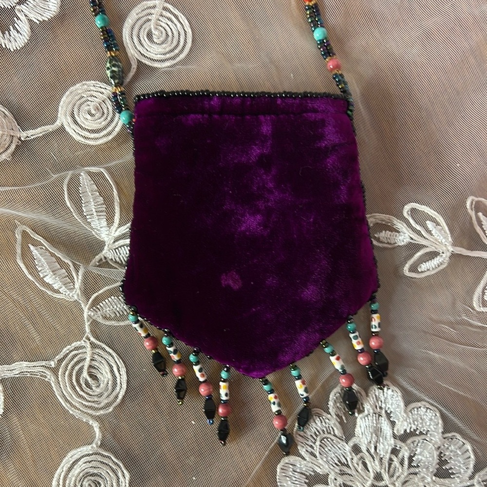 Vibrant Beaded Pouch with Turquoise Accent - Picture 10 of 10